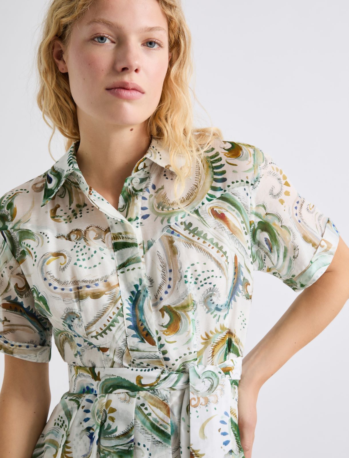 Kleid aus Baumwollvoile und Seide - WEISS - Marella - 5