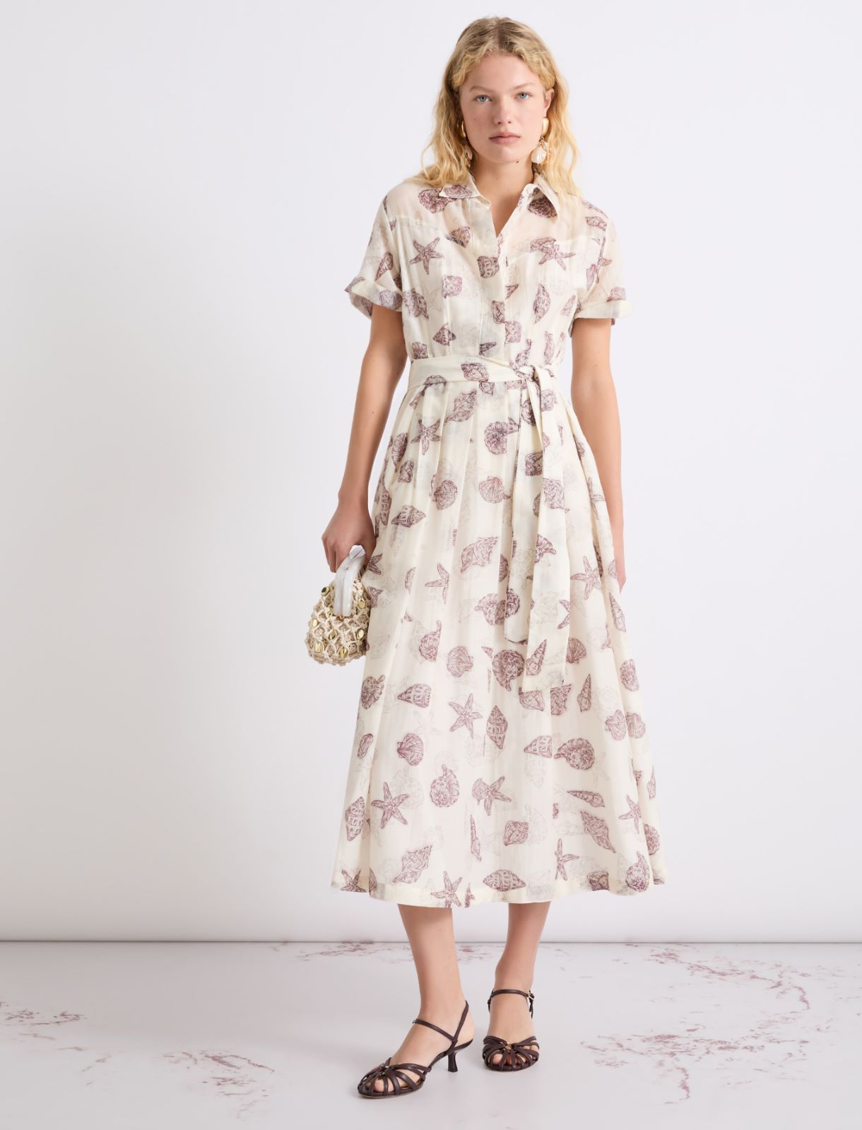 Robe en voile de coton et soie - BLANC LAINE - Marella - 2