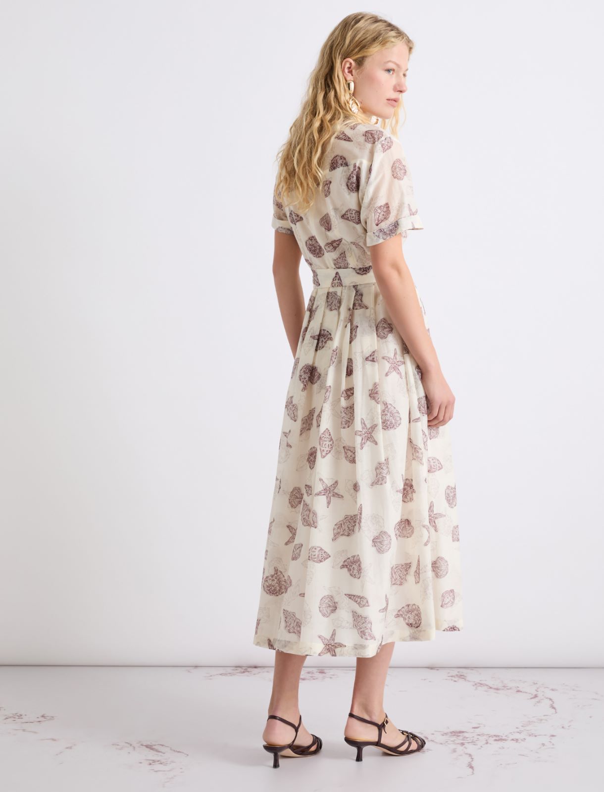 Robe en voile de coton et soie - BLANC LAINE - Marella - 3