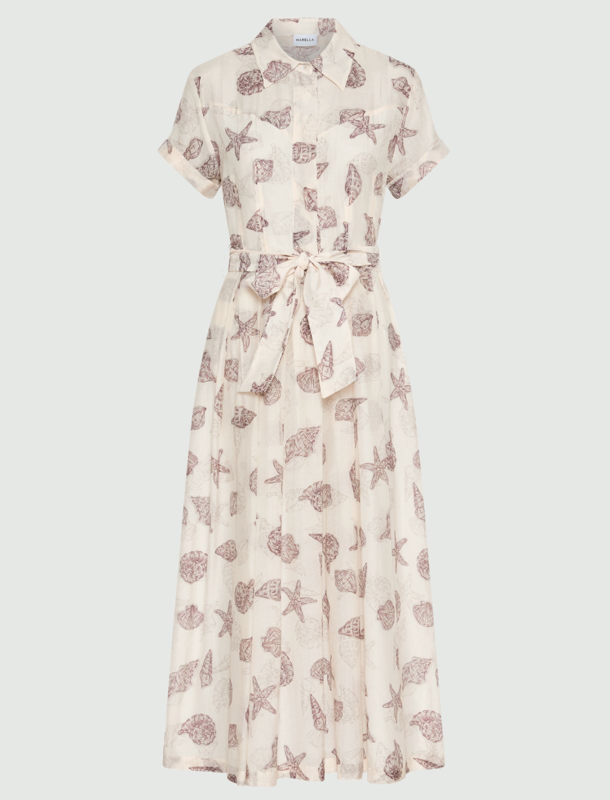 Robe en voile de coton et soie - BLANC LAINE - Marella