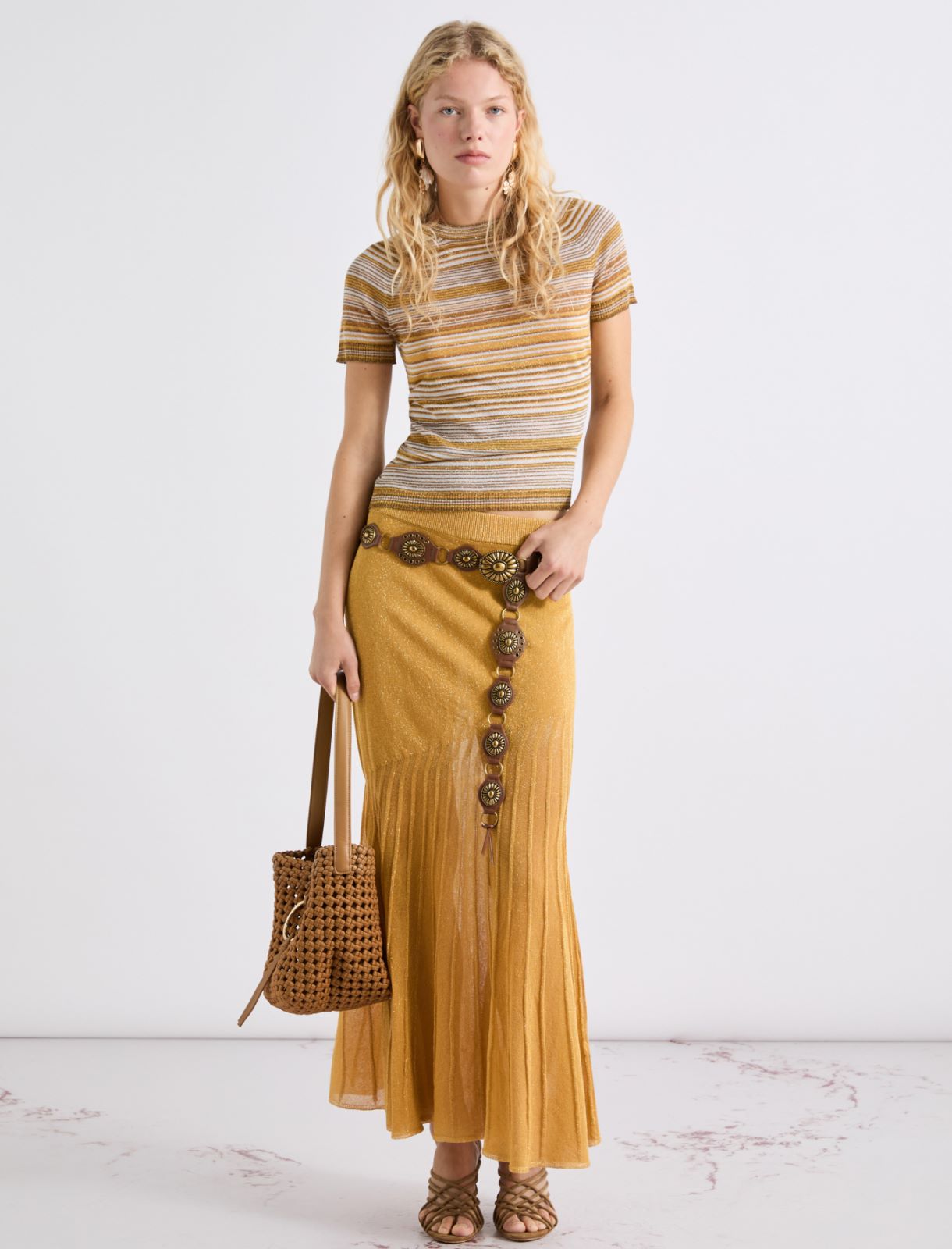 Diagonal-yoke skirt - SAFFRON - Marella - 2