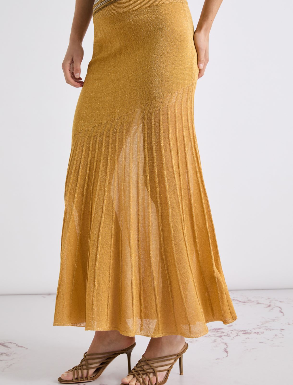 Diagonal-yoke skirt - SAFFRON - Marella - 5
