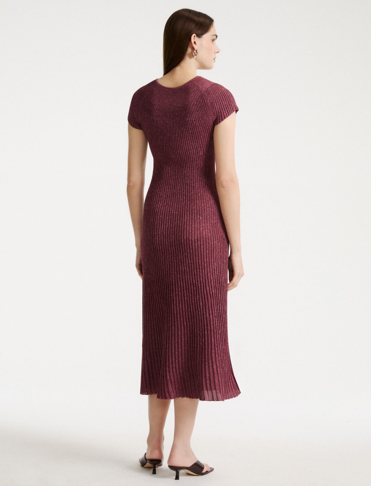 Sukienka z dzianiny z lureksem - HORTENSJOWY - Marella - 3