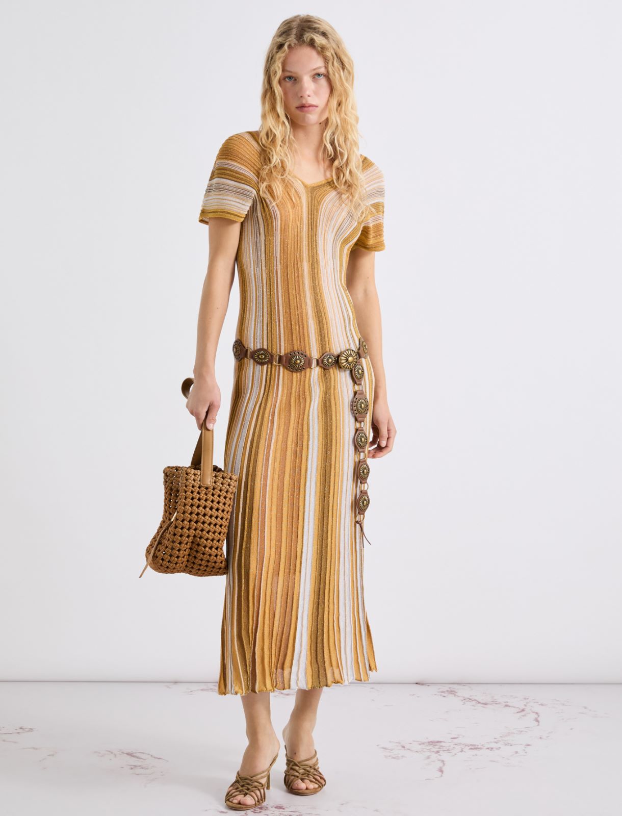 Jersey dress with lurex detail - SAFFRON - Marella - 2