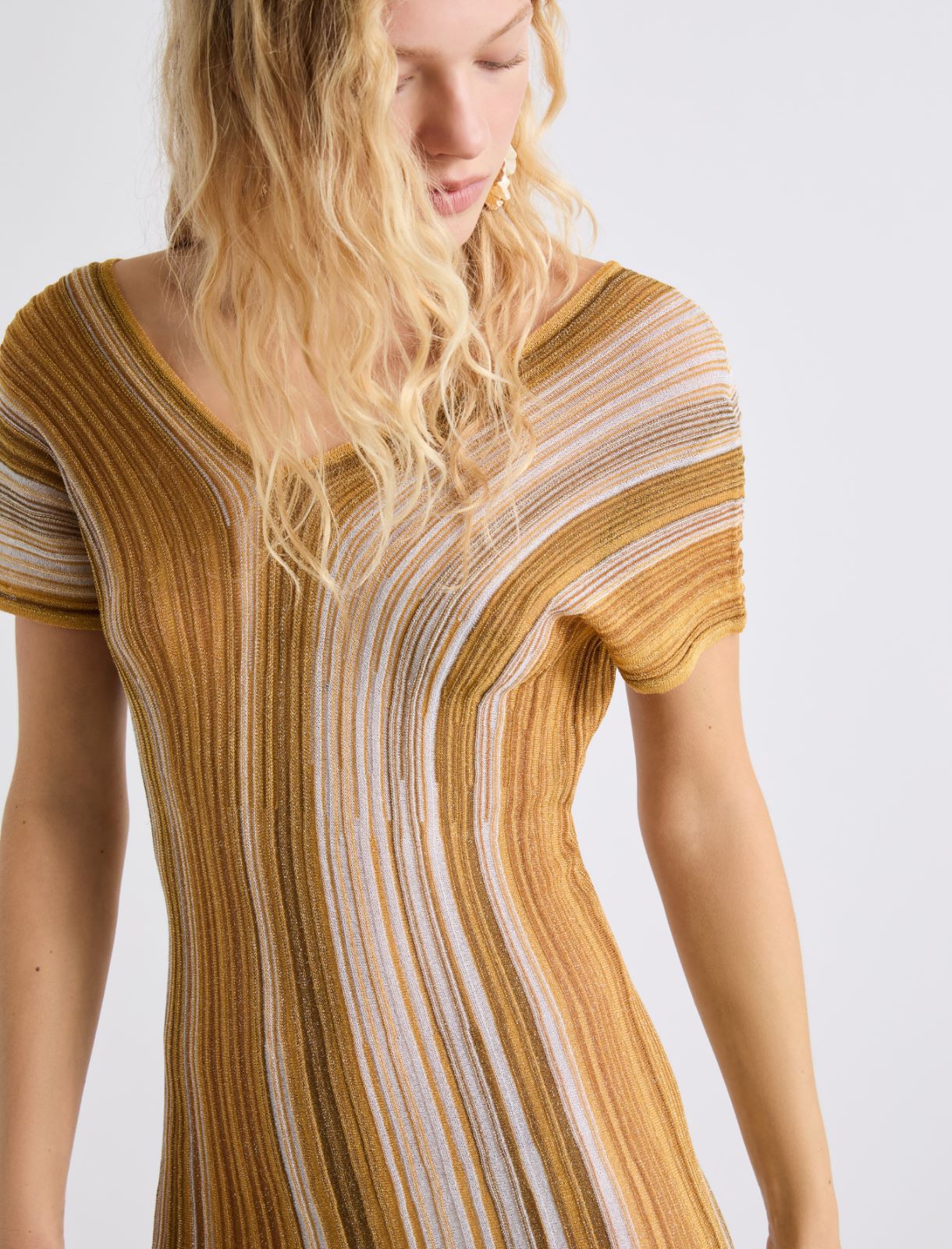 Jersey dress with lurex detail - SAFFRON - Marella - 5