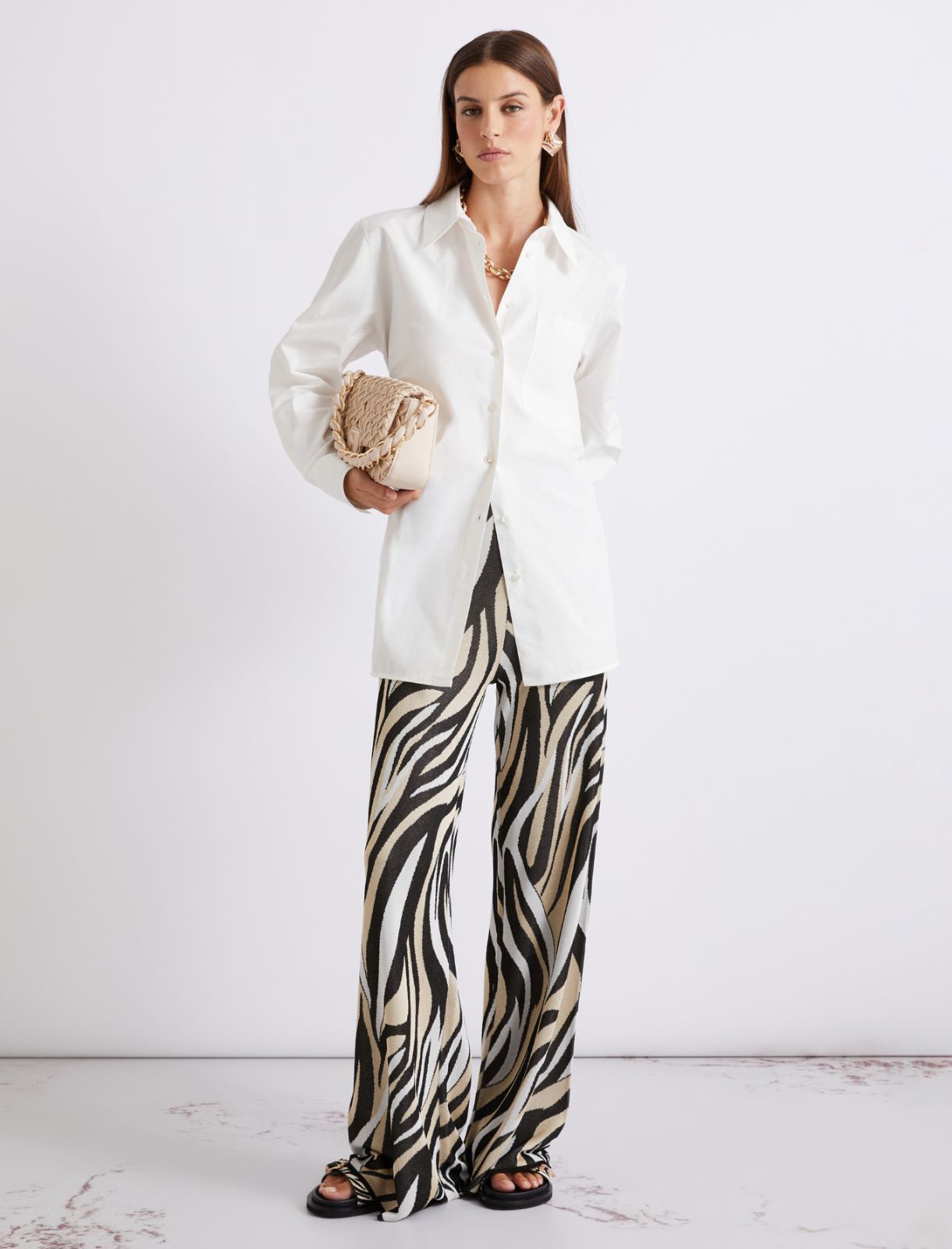 Pantaloni in maglia jacquard - NERO - Marella - 2