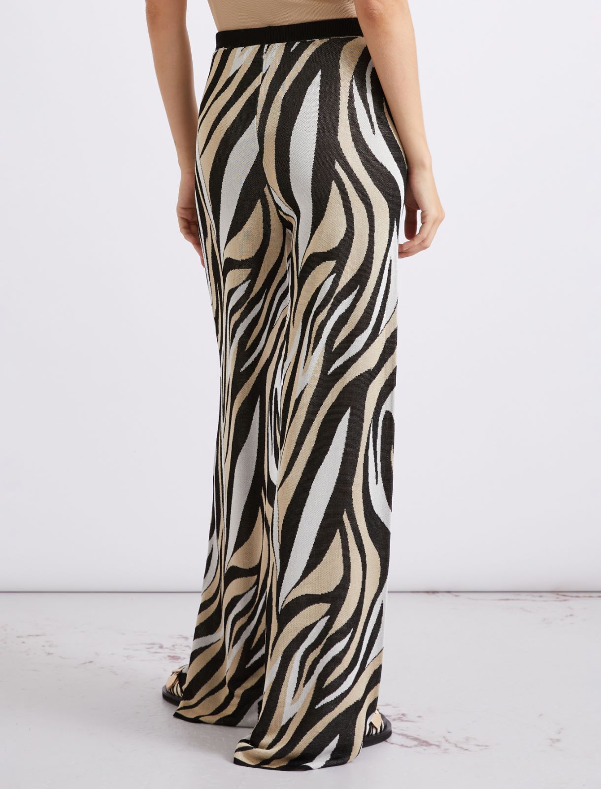 Pantaloni in maglia jacquard - NERO - Marella - 3