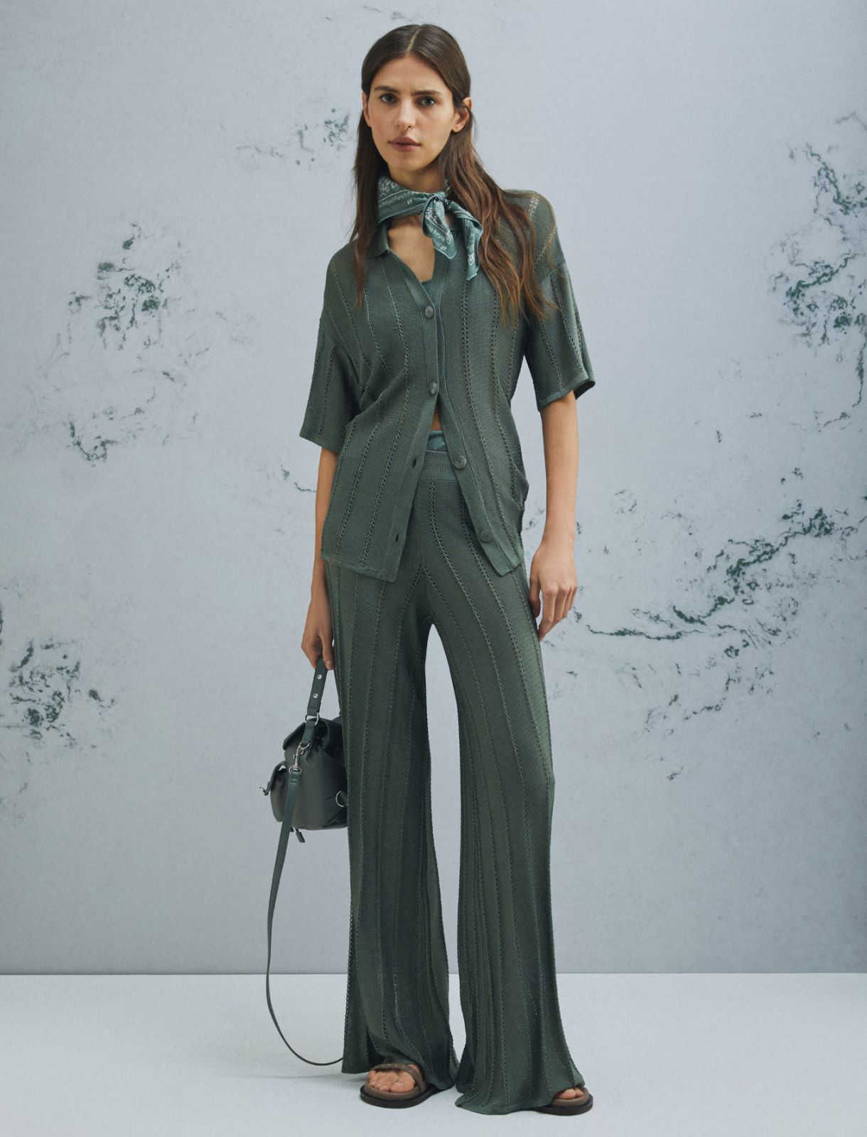 Open-knit trousers - GREEN - Marella - 2