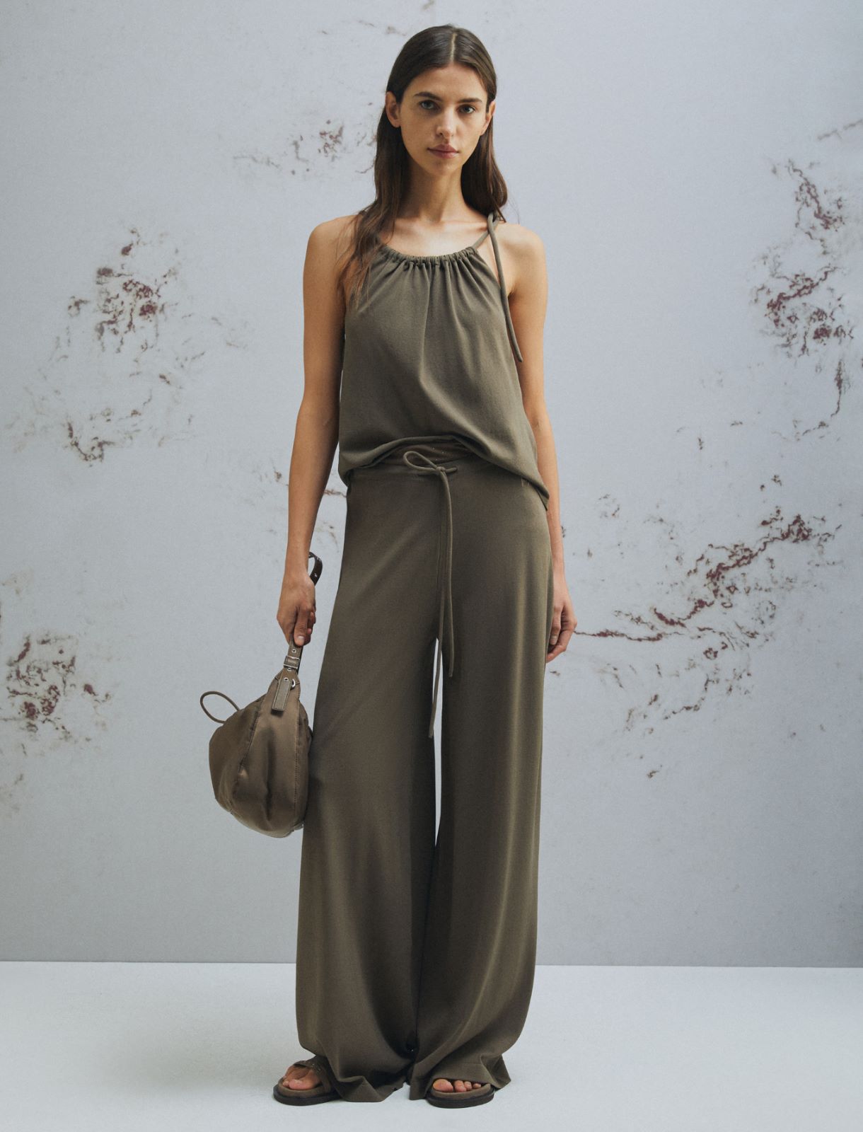 Pantalon avec cordon de serrage - BRUN - Marella - 2