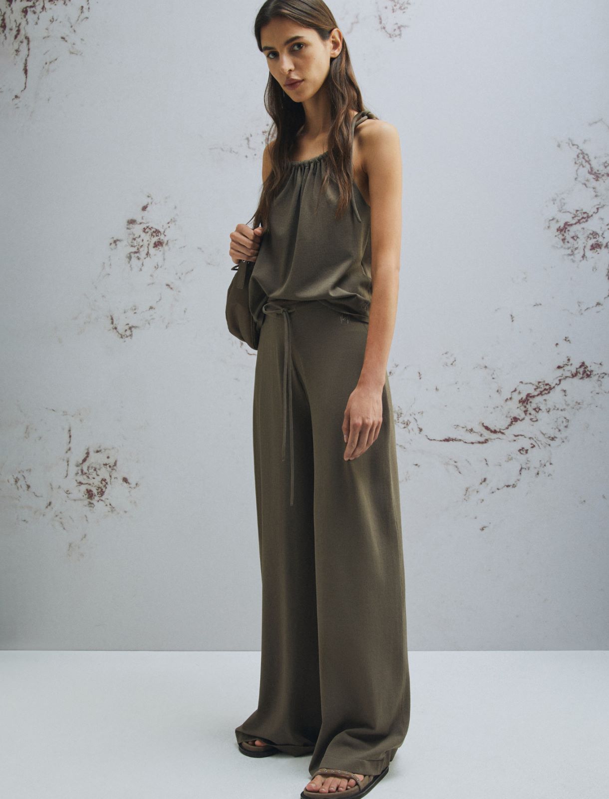 Pantalon avec cordon de serrage - BRUN - Marella - 4