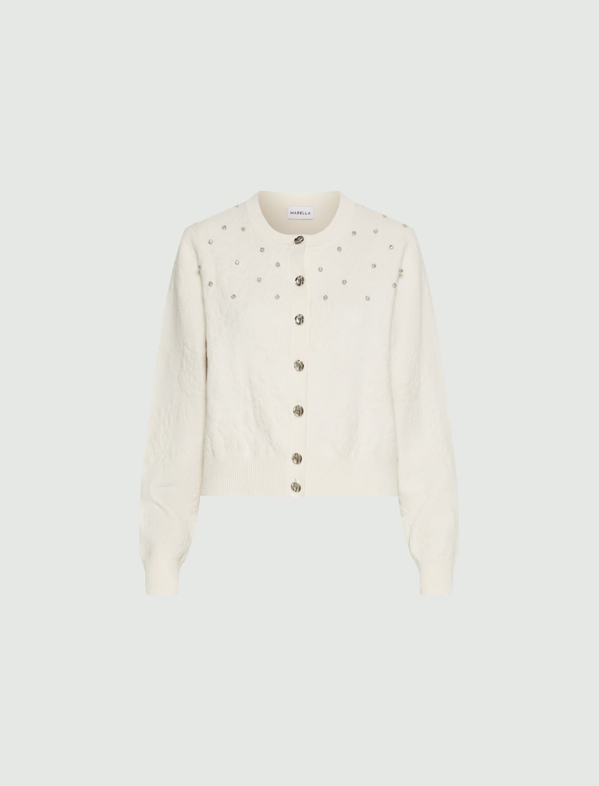 Cardigan en viscose et coton - CREME - Marella
