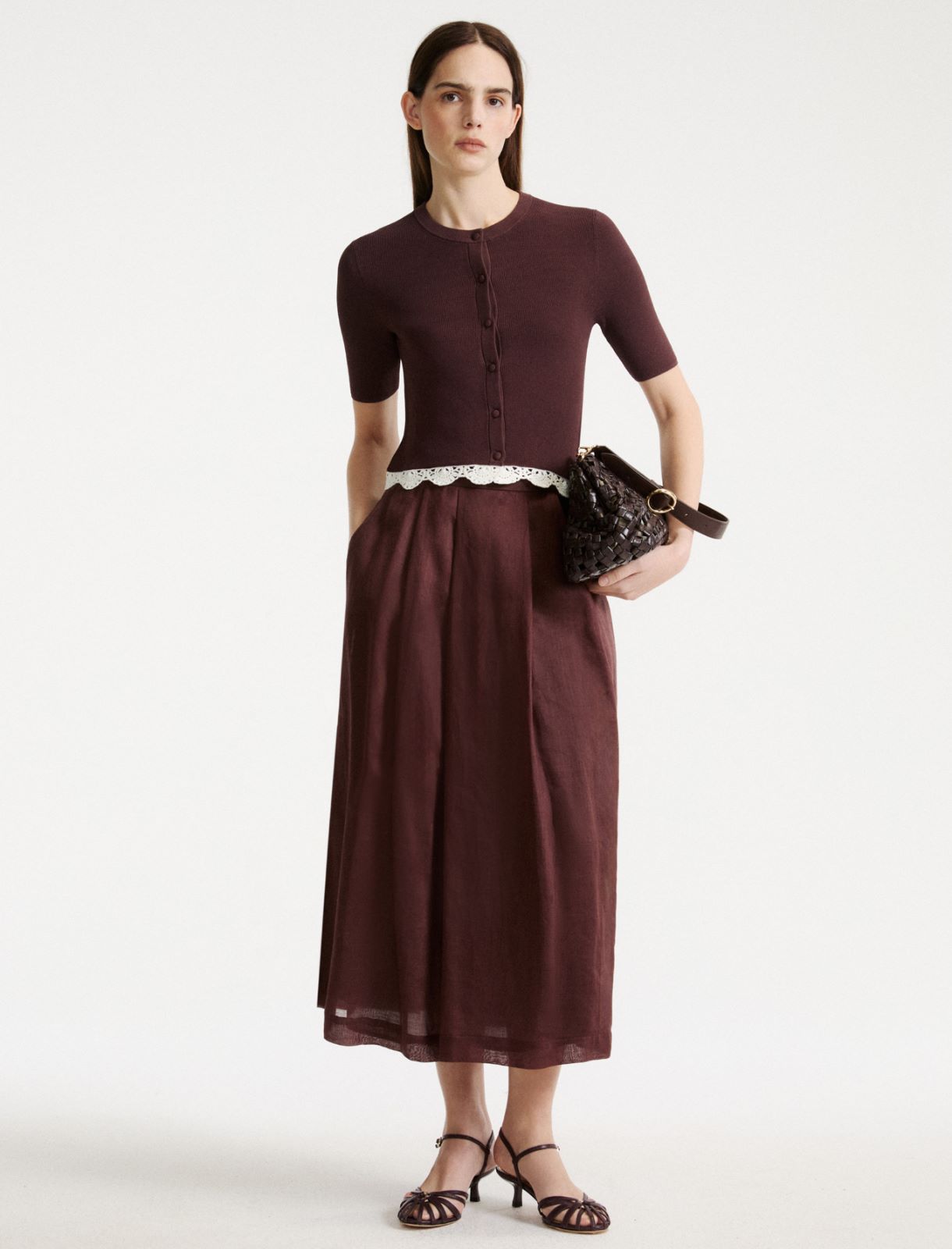 Viscose-blend knit cardigan - BROWN - Marella - 2