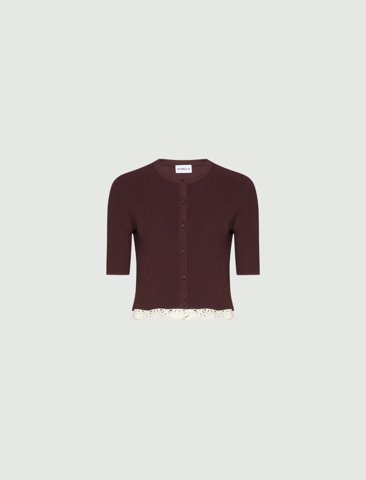 Viscose-blend knit cardigan - BROWN - Marella