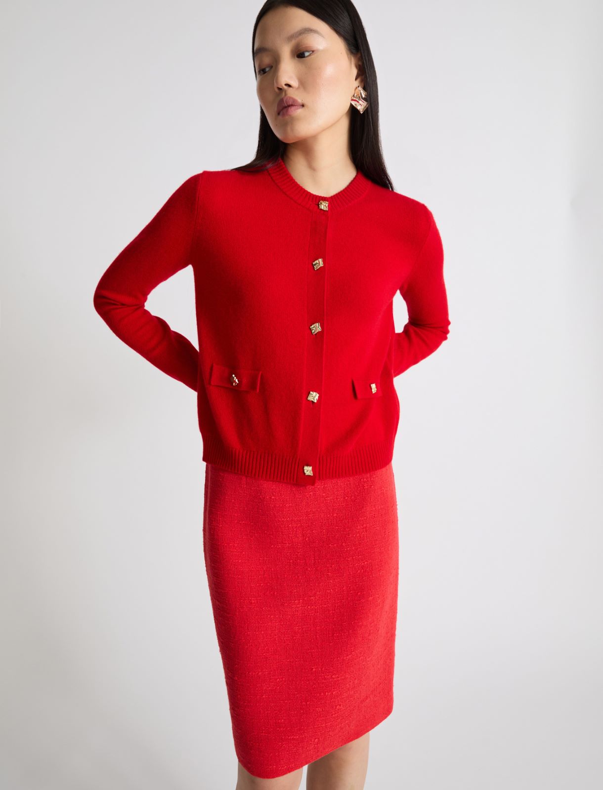 Cashmere cardigan - RED - Marella - 4