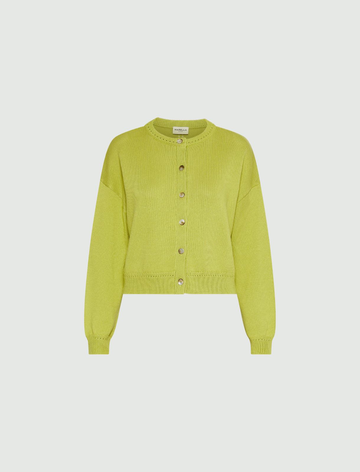 Cotton crew-neck cardigan - GREEN - Marella