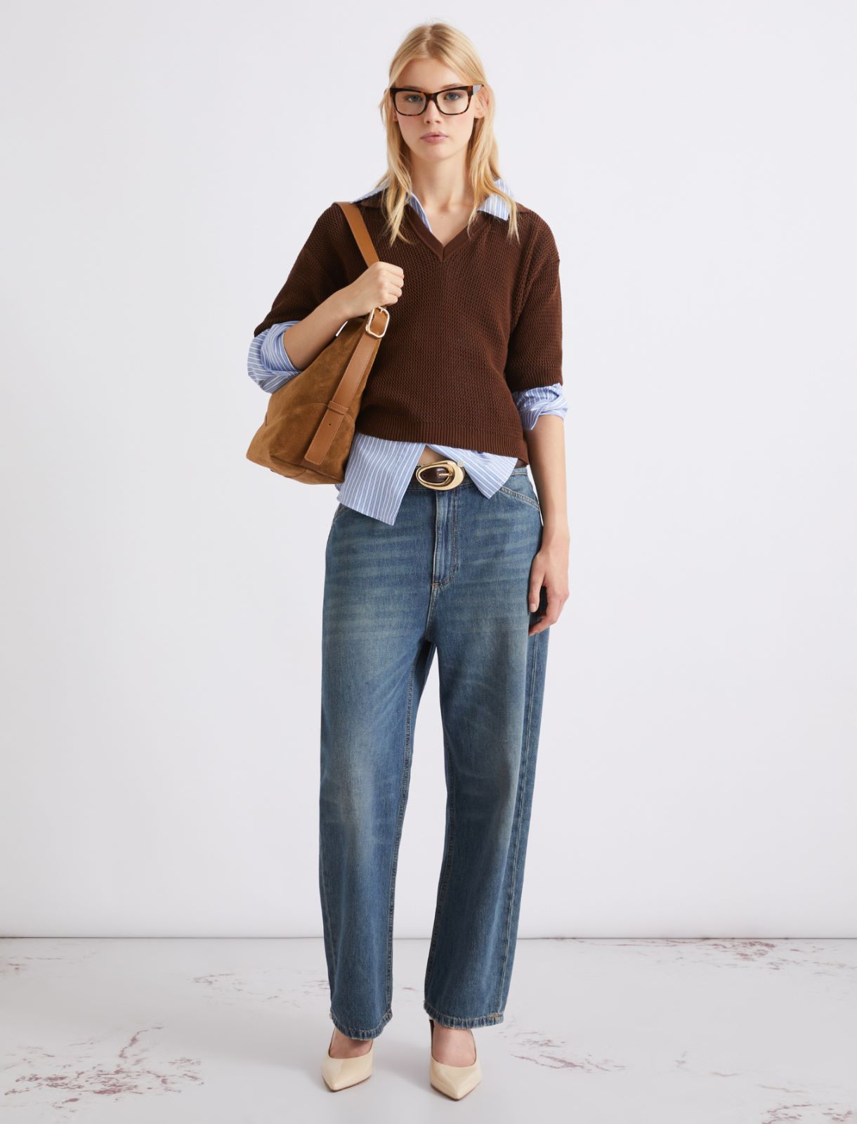 Pure cotton polo shirt - BROWN - Marella - 2