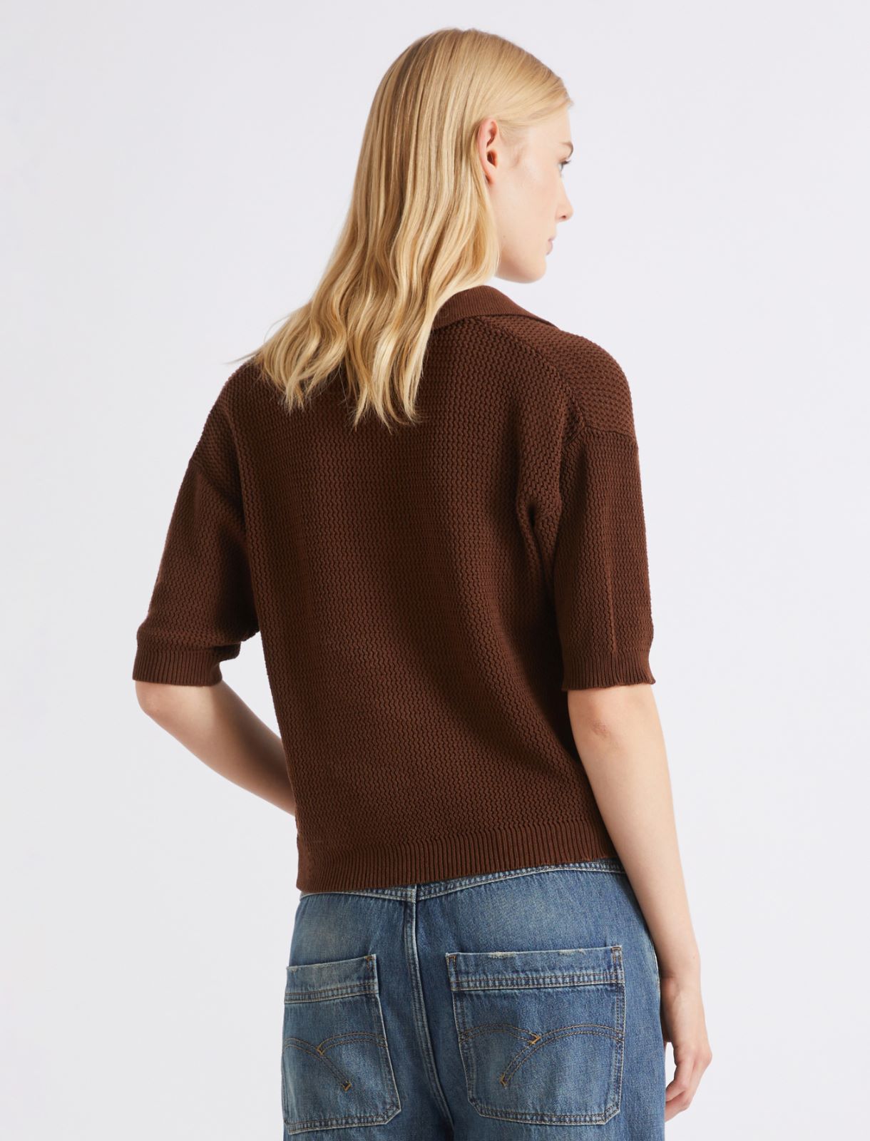 Pure cotton polo shirt - BROWN - Marella - 3