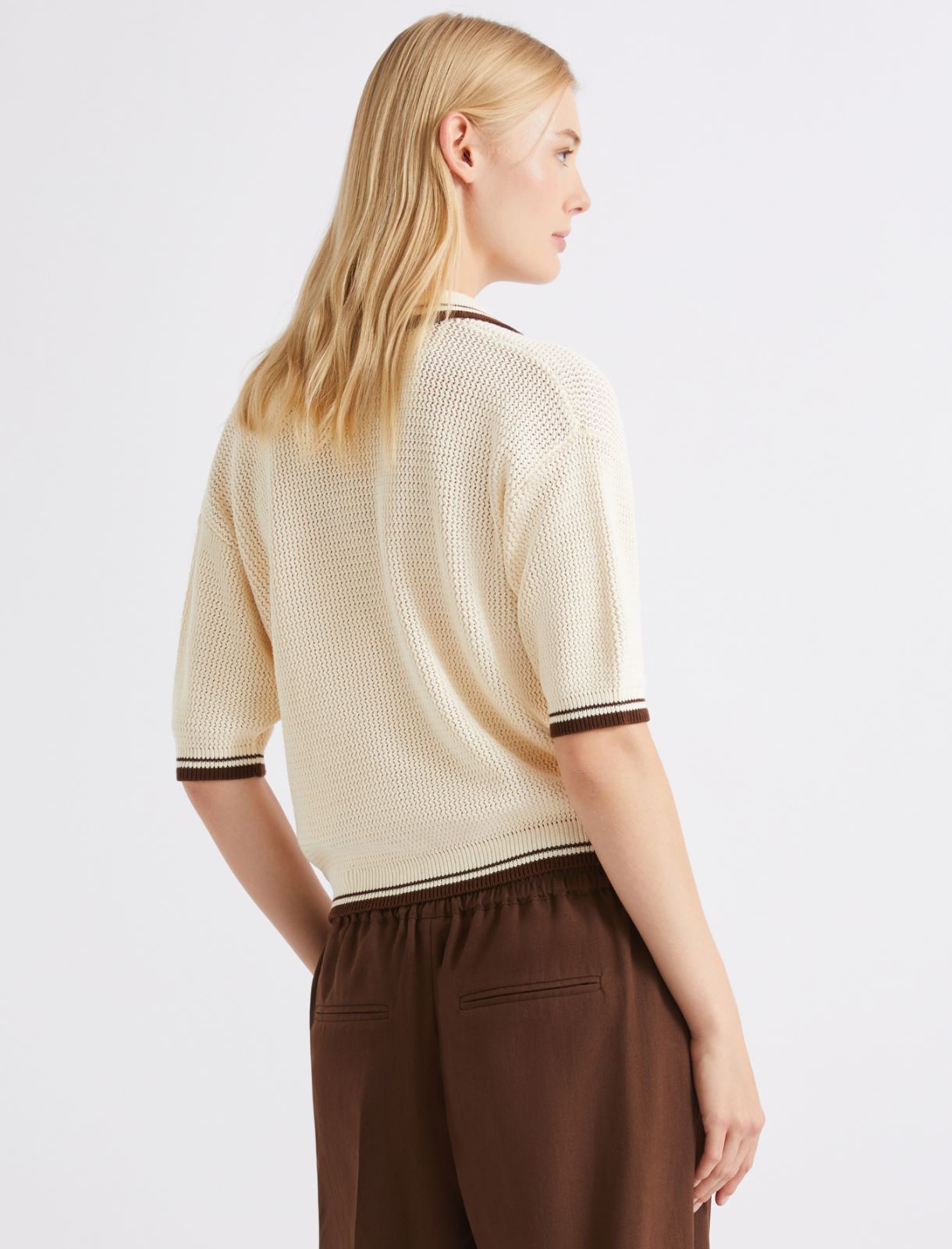 Pure cotton polo shirt - WOOL WHITE - Marella - 3