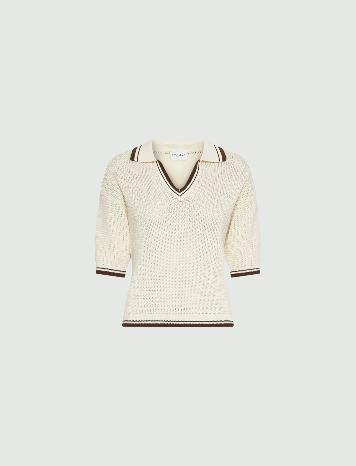 Pure cotton polo shirt - WOOL WHITE - Marella