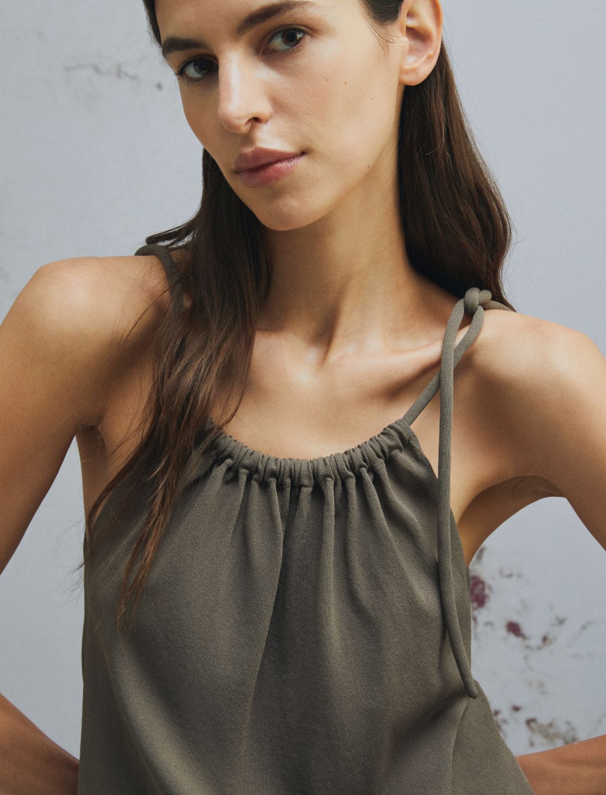 Sleeveless viscose top - BROWN - Marella - 5