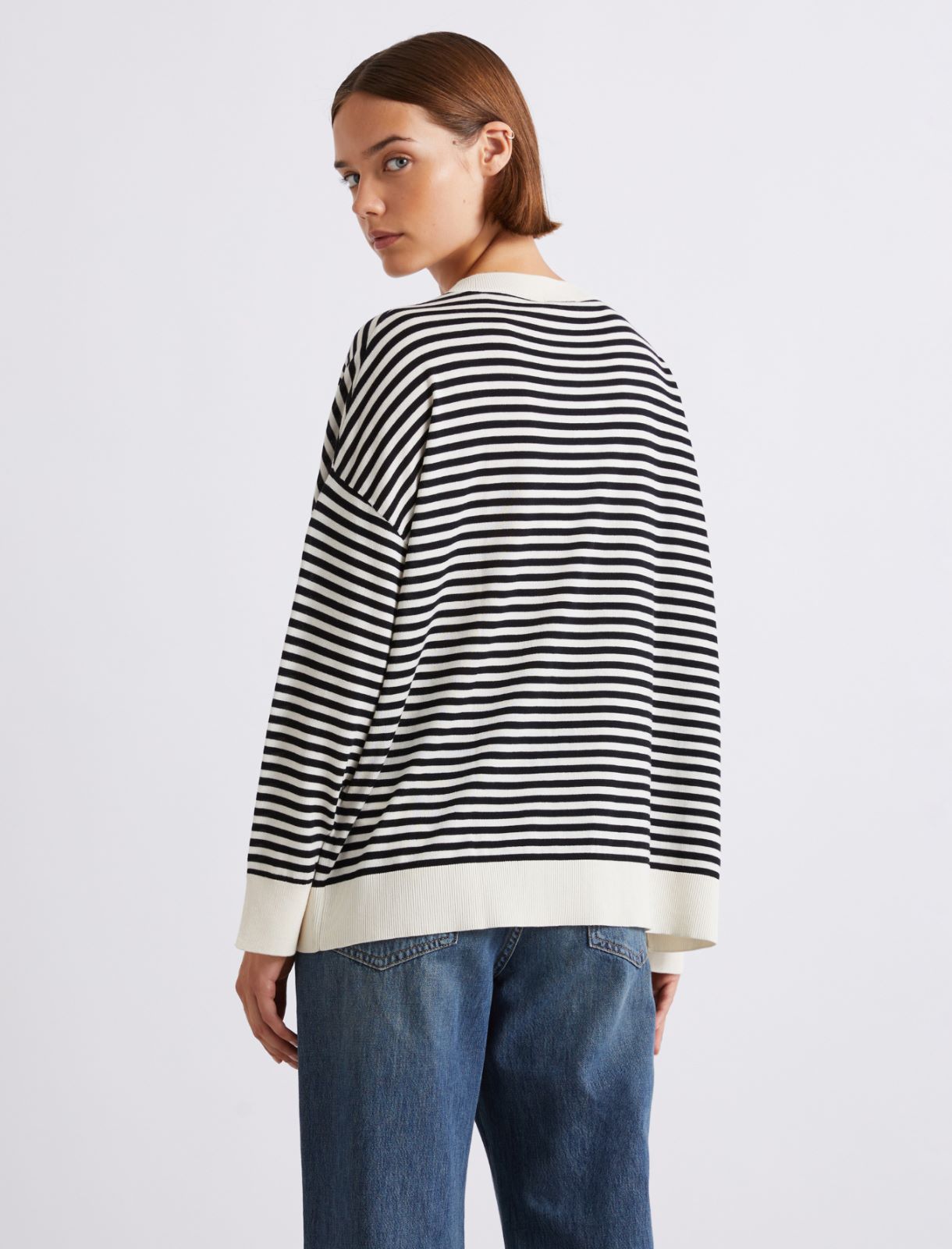 Oversized crew-neck sweater - CREAM - Marella - 3