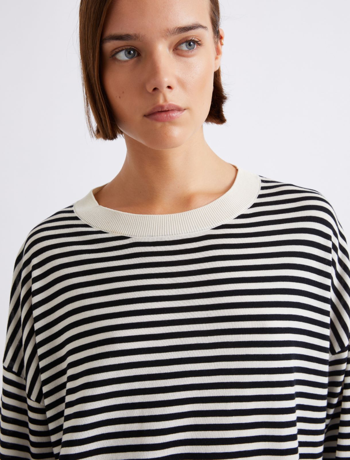 Oversized crew-neck sweater - CREAM - Marella - 5