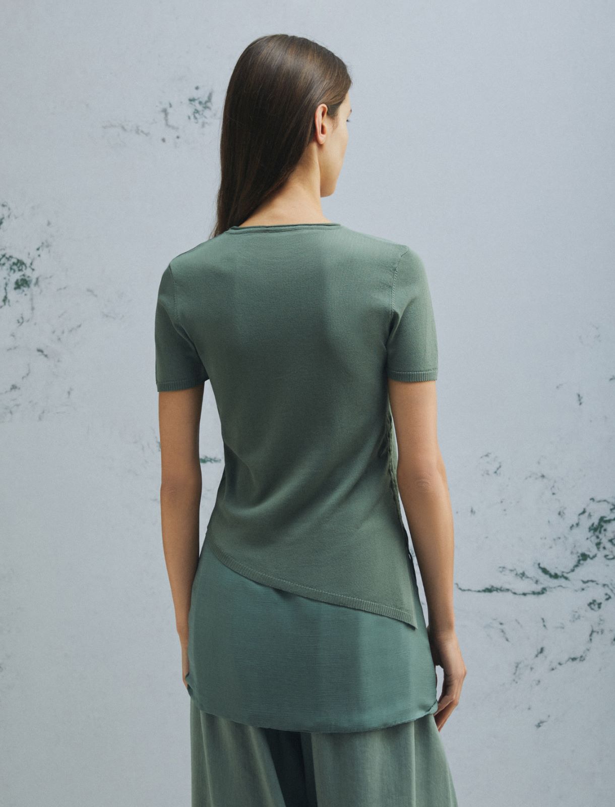 Pull asymétrique avec cordon de serrage - VERT - Marella - 3