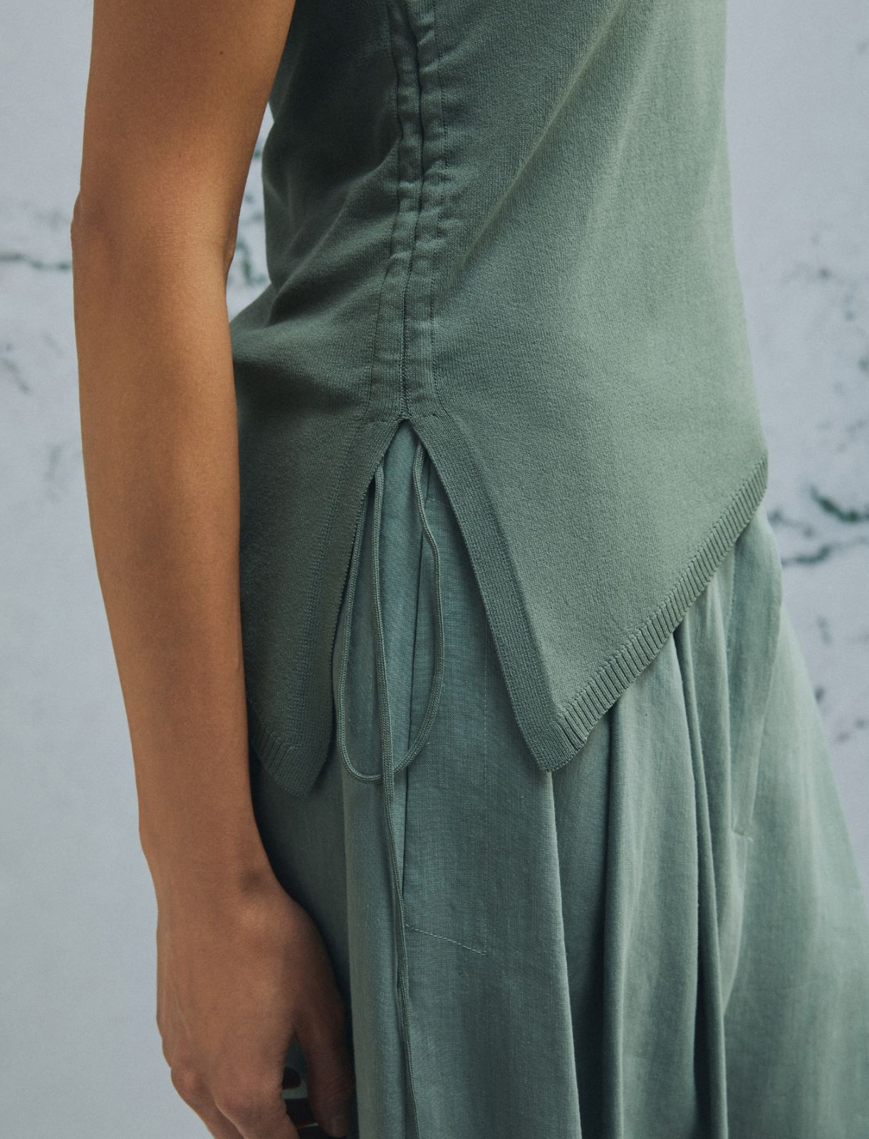 Pull asymétrique avec cordon de serrage - VERT - Marella - 5