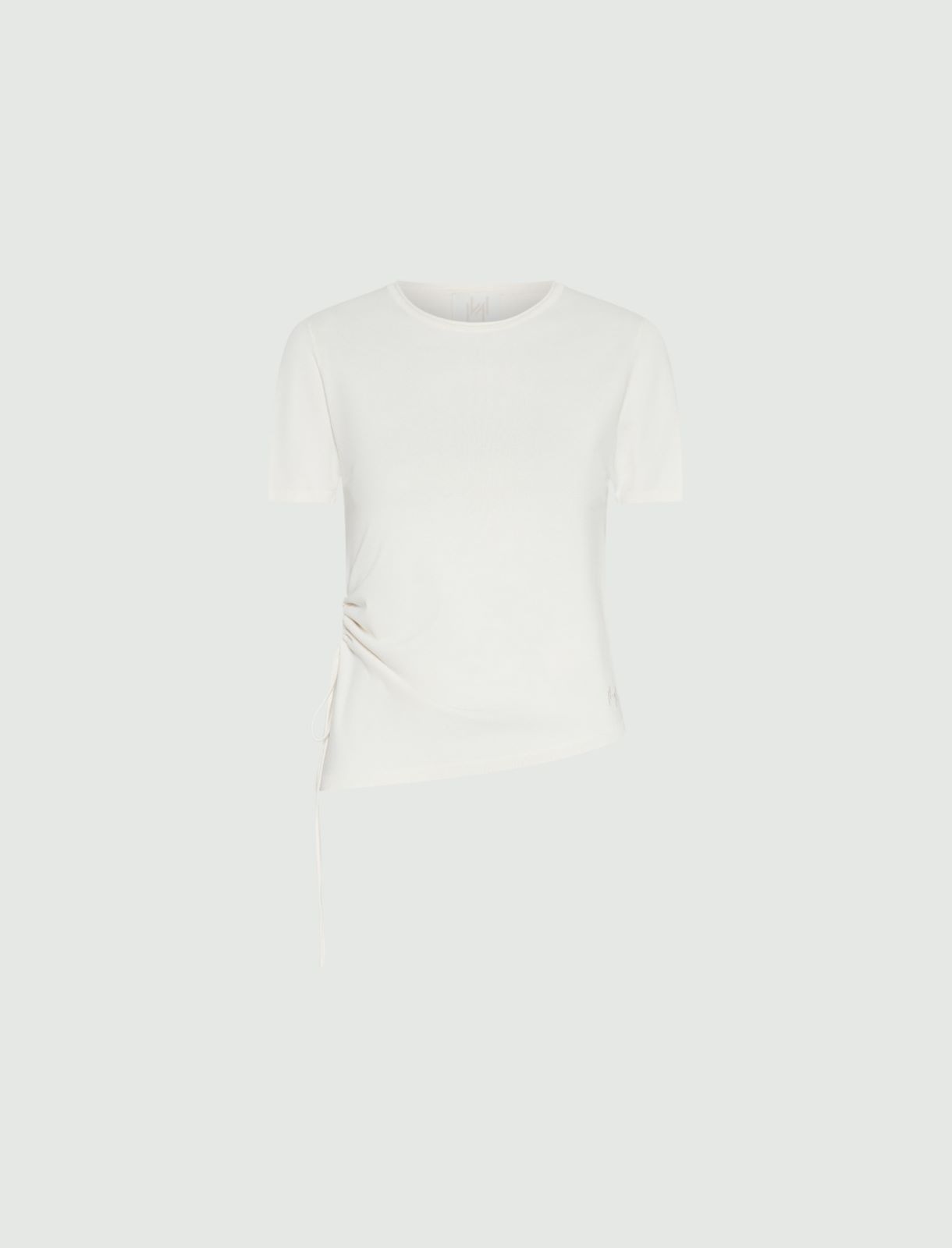 Asymmetrical drawstring sweater - WOOL WHITE - Marella