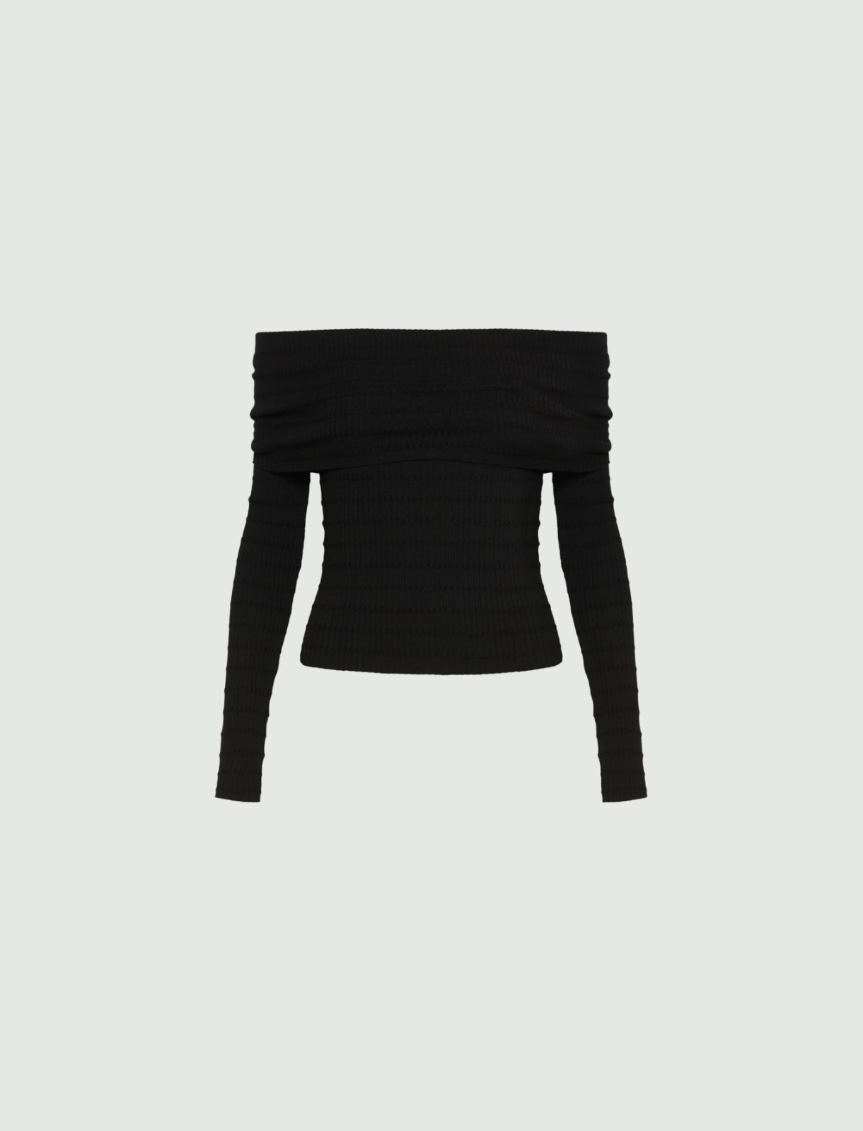 Viscose cowl-neck sweater - BLACK - Marella