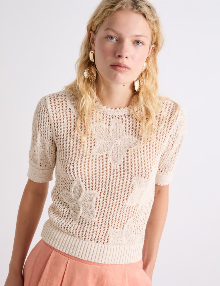 Mesh-knit crew-neck sweater - Marella