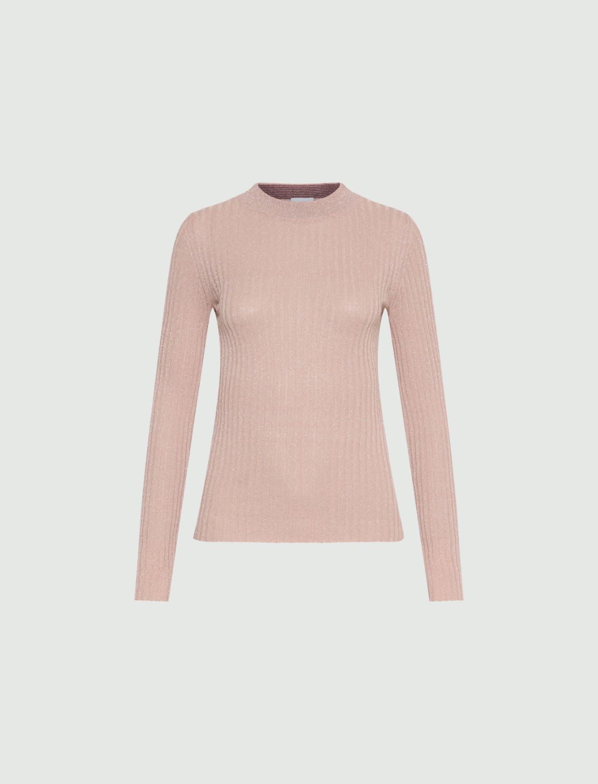 Lurex-embellished rib-knit sweater - PINK - Marella