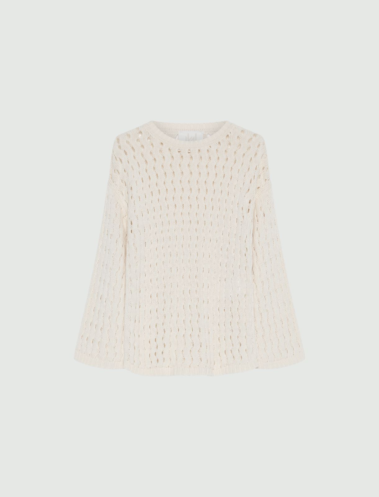 Open-knit cotton sweater - WOOL WHITE - Marella