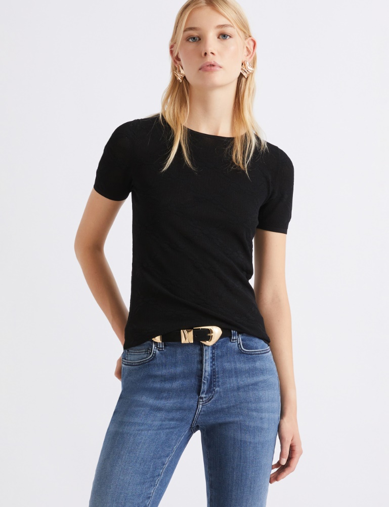 Ultra-light lace knit T-shirt - Marella