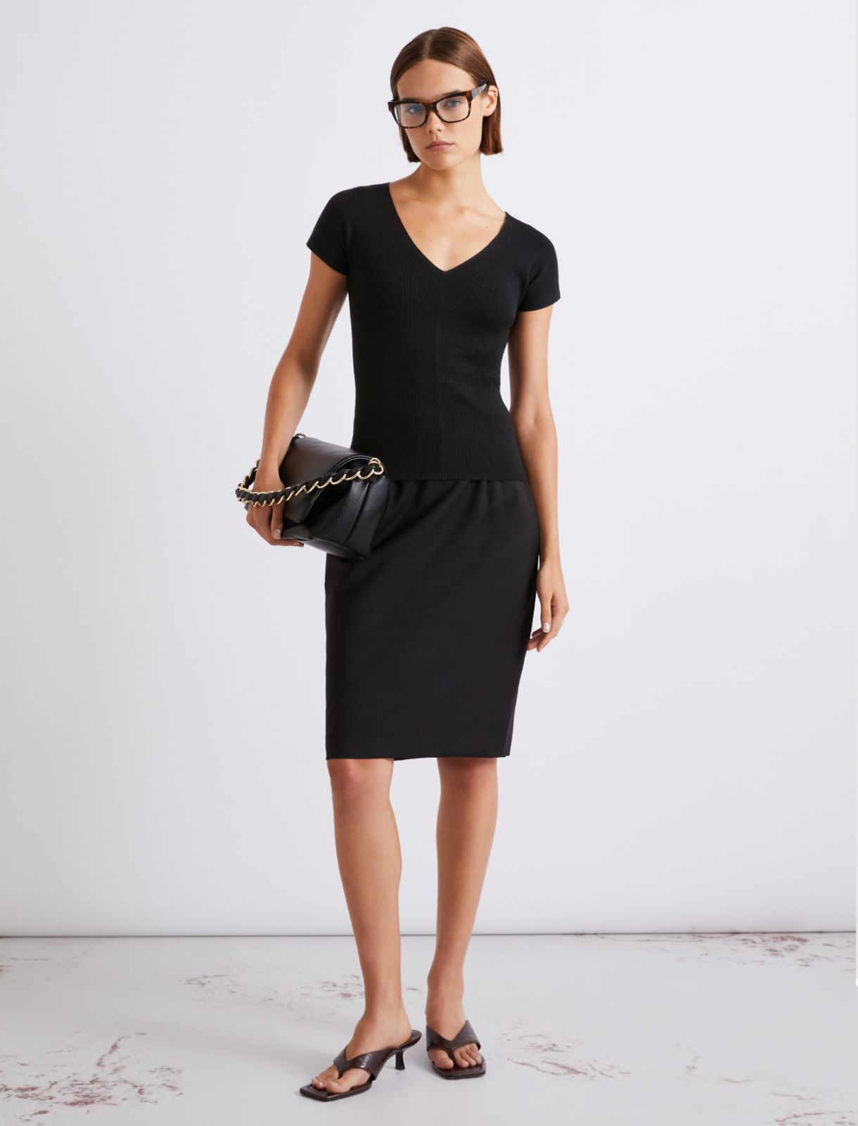 Rib-knit viscose sweater - BLACK - Marella - 2