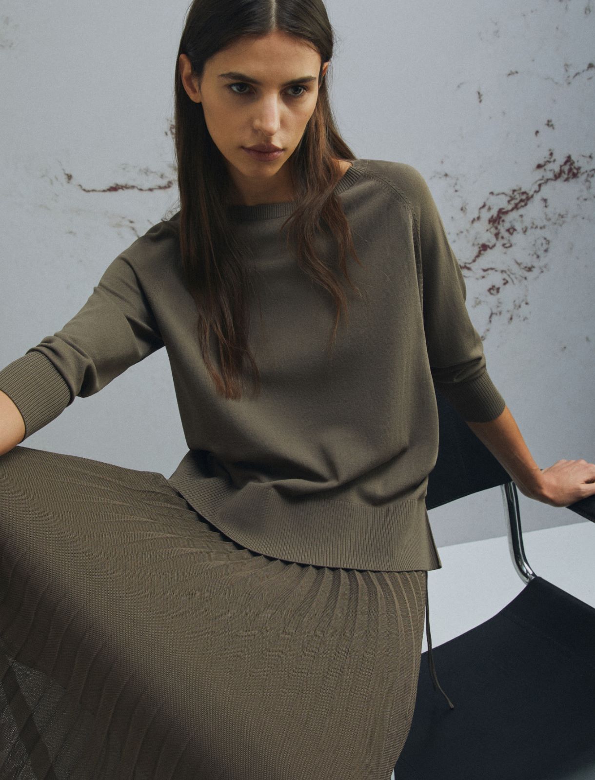 Pull avec cordon de serrage - BRUN - Marella - 4