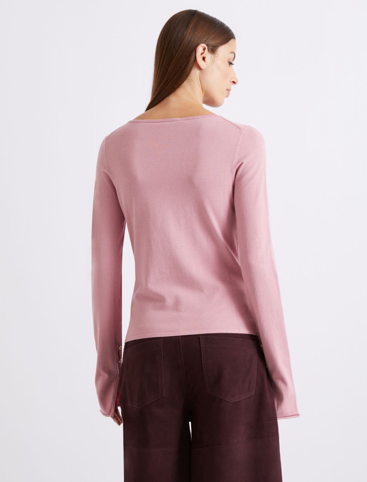 Viscose sweater with bejewelled button detail - Hortensia - Marella - 3