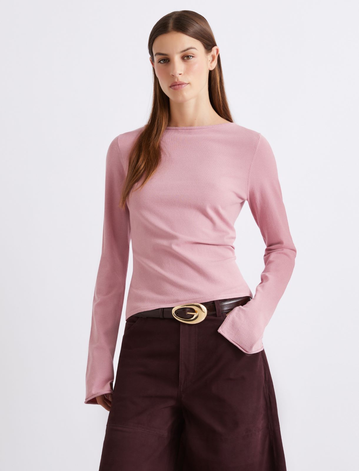 Viscose sweater with bejewelled button detail - Hortensia - Marella - 4