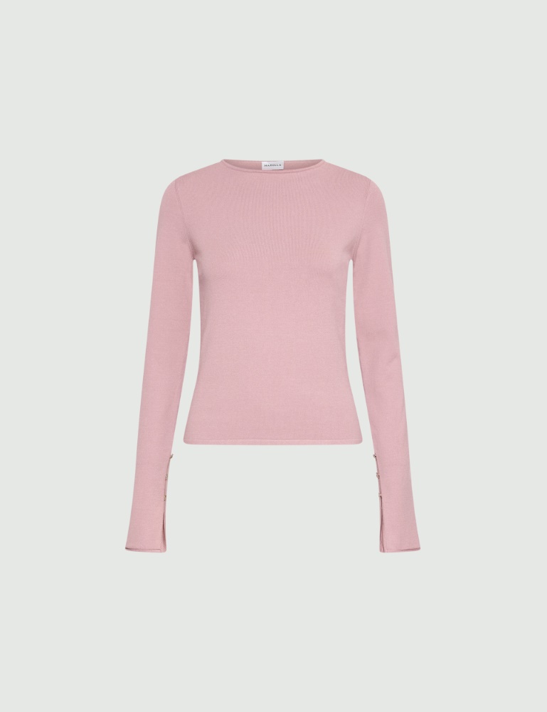 Viscose sweater with bejewelled button detail - Marella