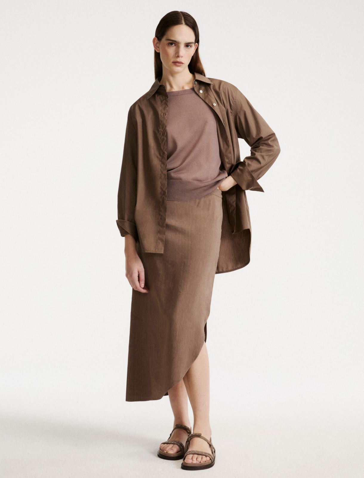 Maglia in viscosa aspetto tulle - MARRONE - Marella - 2