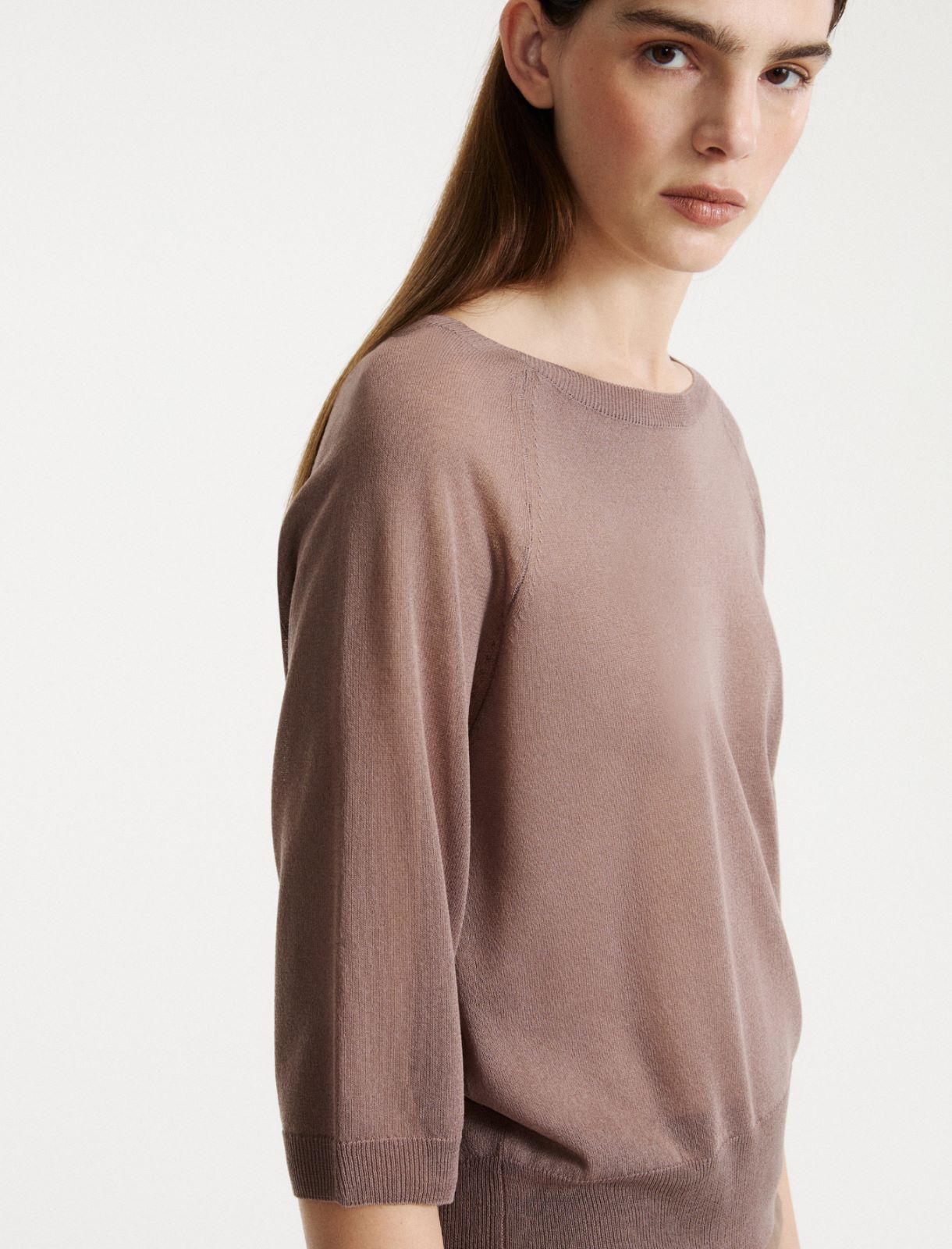 Maglia in viscosa aspetto tulle - MARRONE - Marella - 5