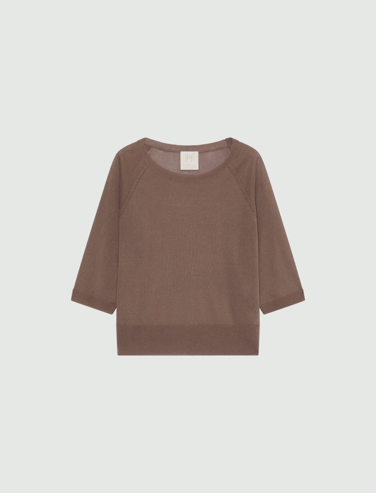 Maglia in viscosa aspetto tulle - MARRONE - Marella