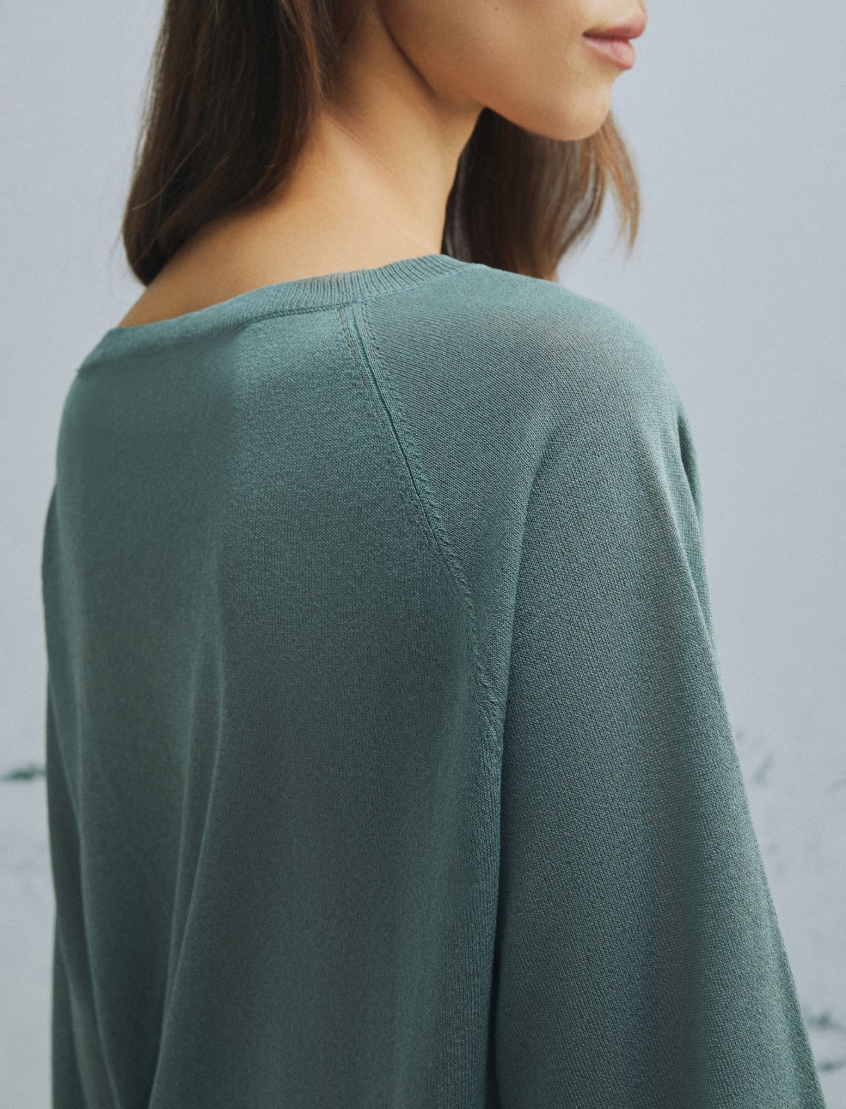 Tulle-look viscose sweater - GREEN - Marella - 5