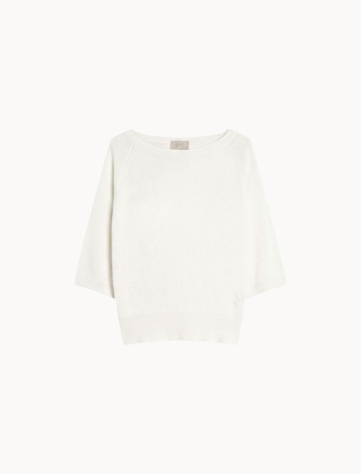 Tulle-look viscose sweater - WOOL WHITE - Marella