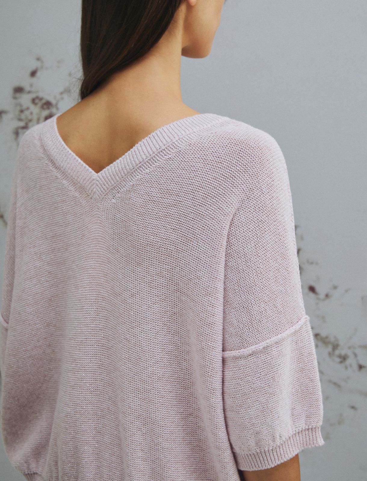 Lurex-embellished oversized sweater - PINK - Marella - 5