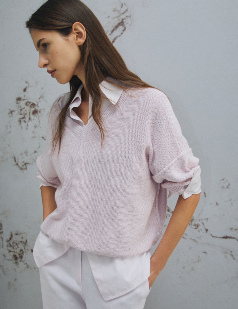 Lurex-embellished oversized sweater - Marella