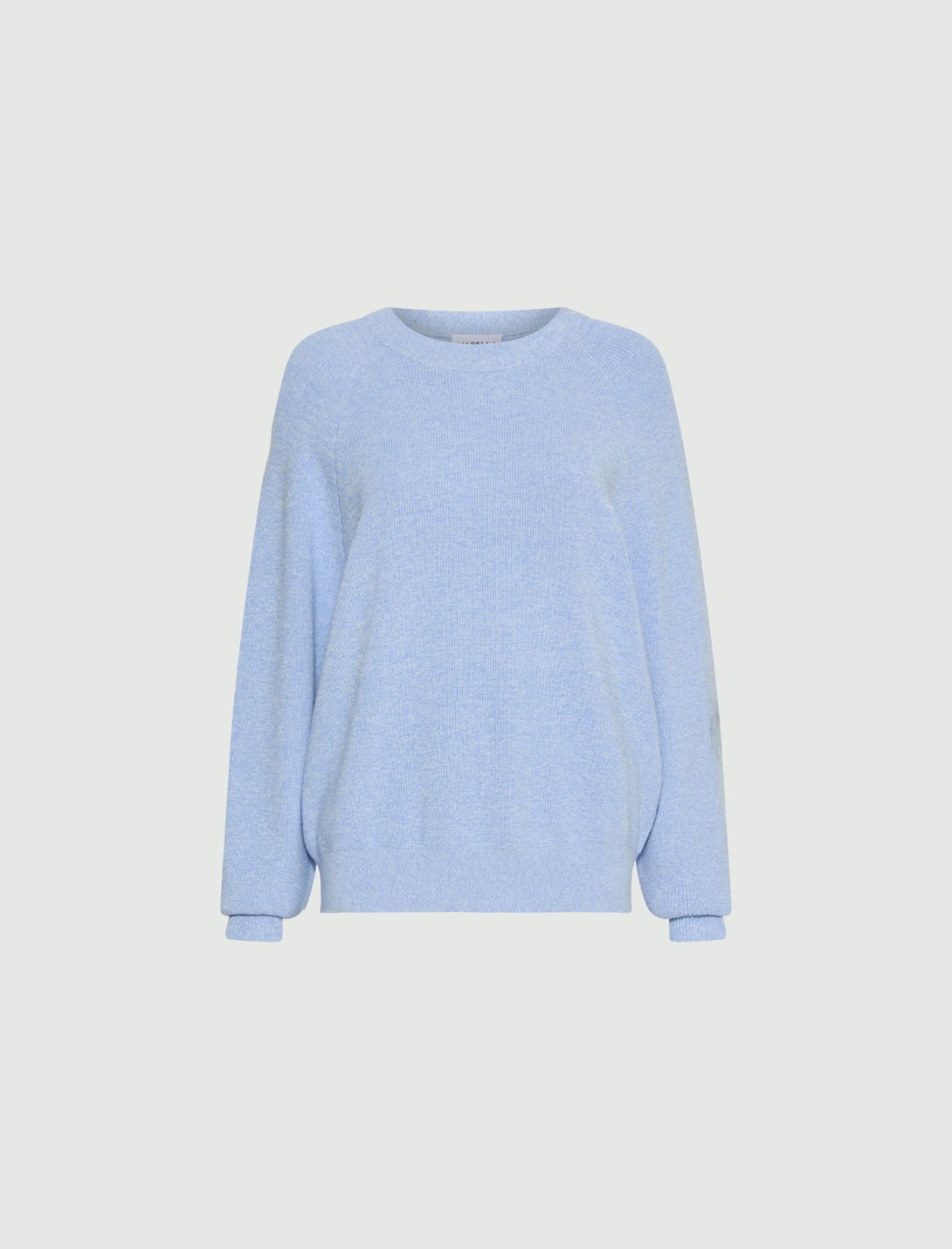 Sweter z okrągłym dekoltem z mieszanki wiskozy - JASNONIEBIESKI - Marella