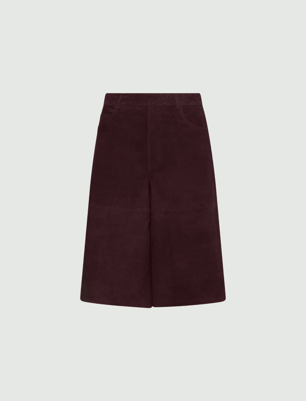 Suede culotte trousers - BORDEAUX - Marella