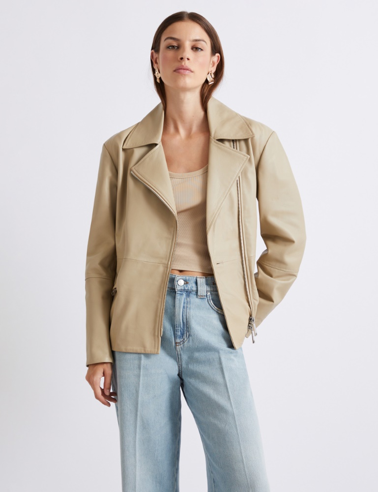 Nappa leather biker jacket - Marella