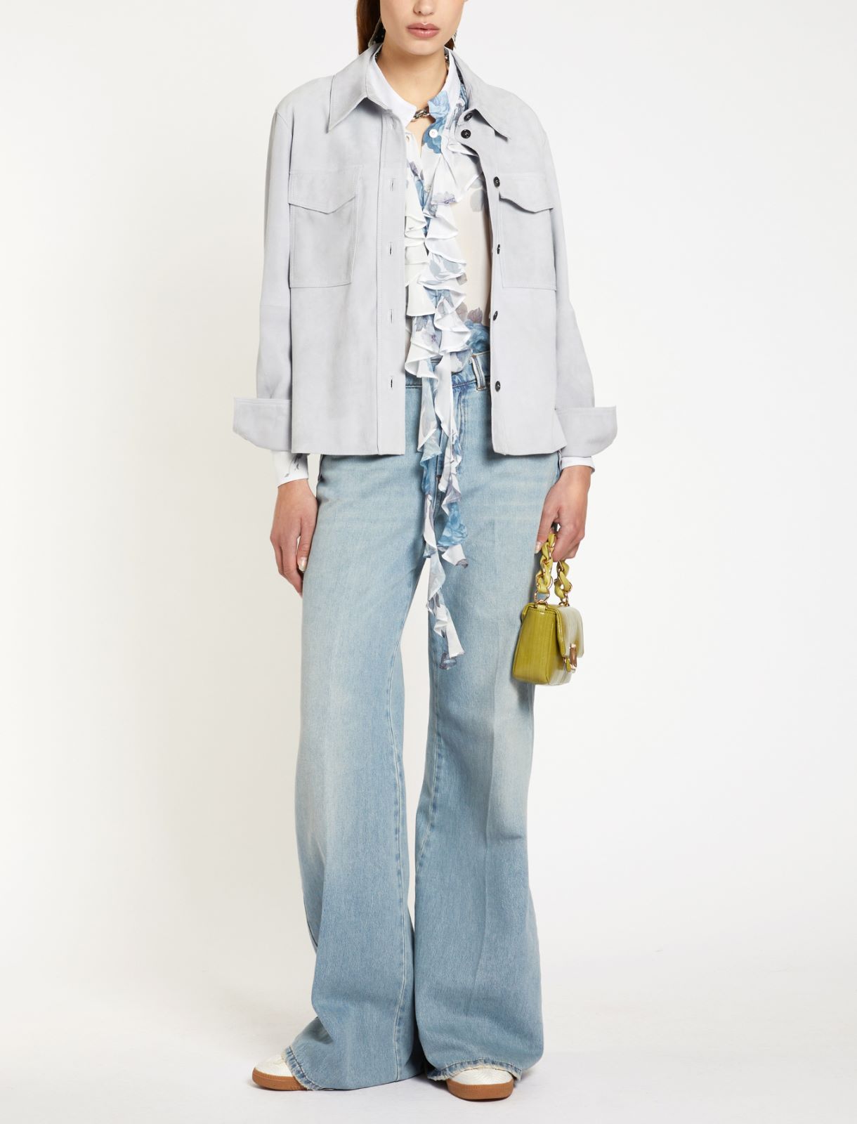 Suede shacket - LIGHT BLUE - Marella